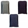 NEIRAMI woman sweater with flared boat neckline small polka dots art B11PS-N / W1 MADE IN ITALY
