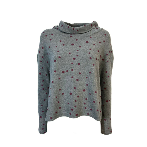 NEIRAMI woman sweater with high collar small polka dots art B127PS-N / W1 MADE IN ITALY