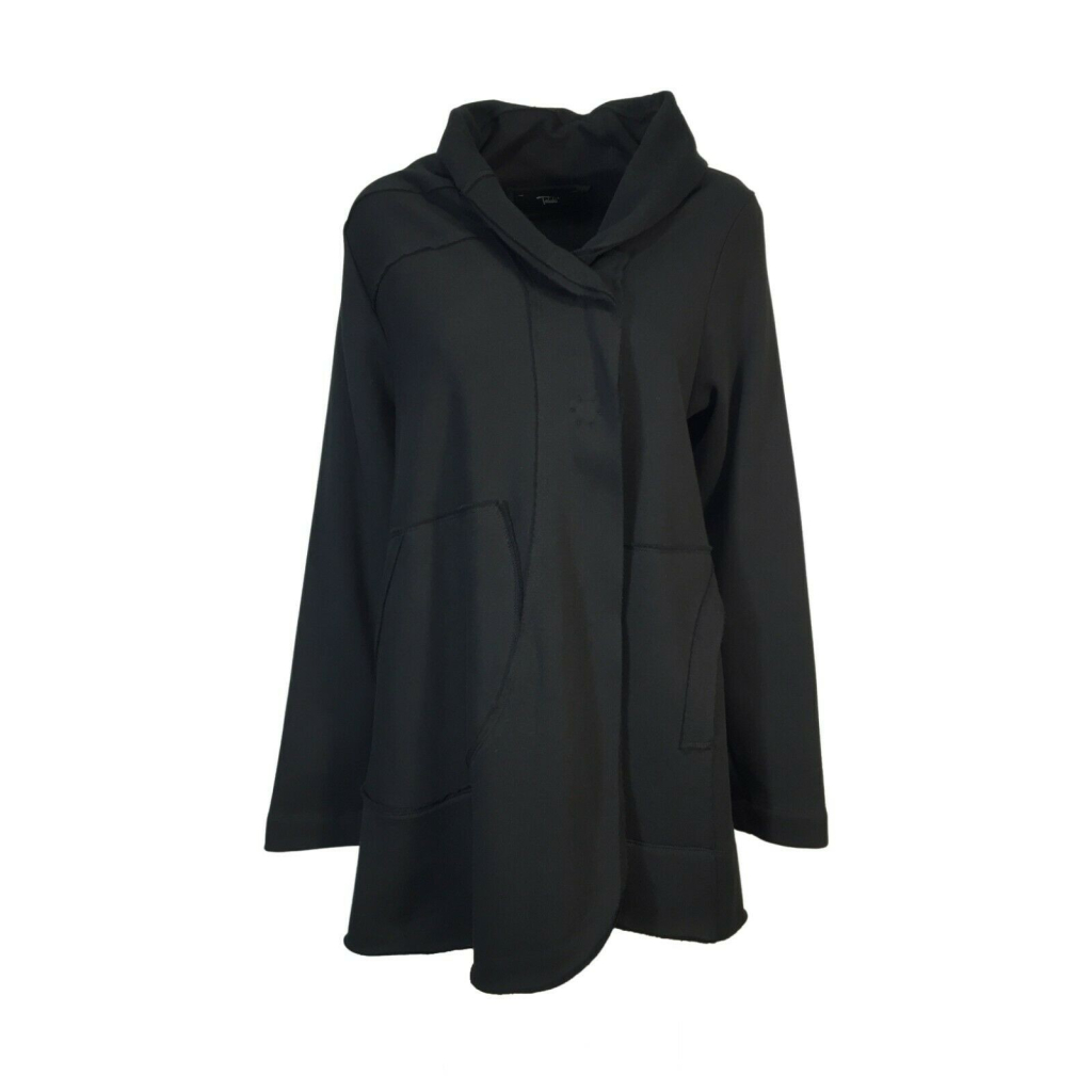 TADASHI giacca felpa donna pesante nera svasata art TAI226027 100% cotone MADE IN ITALY