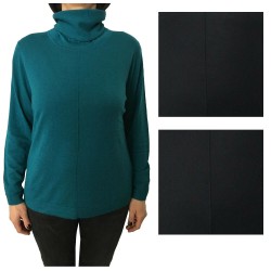 ELENA MIRÒ women's turtleneck sweater black 54% viscose 24% wool 22% polyamide