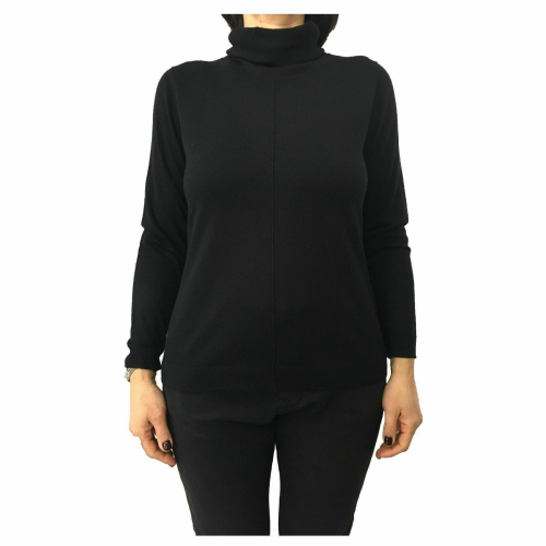 ELENA MIRÒ women's turtleneck sweater black 54% viscose 24% wool 22% polyamide