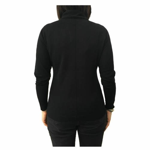 ELENA MIRÒ women's turtleneck sweater black 54% viscose 24% wool 22% polyamide