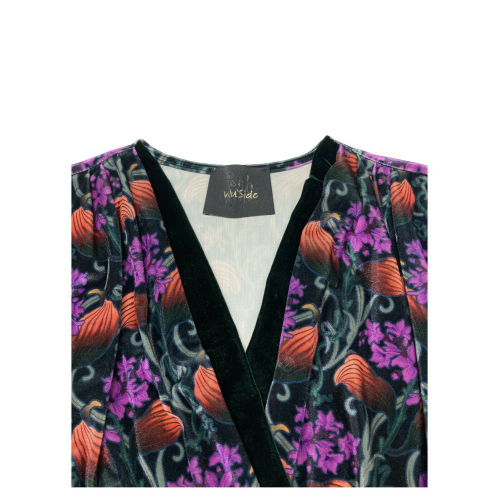 WU'SIDE abito donna ciniglia stampato svasato art 20919  MADE IN ITALY