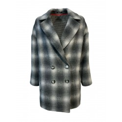 HANITA double-breasted gray checked jacket over H.K884.3185 MADE IN ITALY