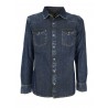 REIGN light used denim western man shirt art 12511616 WALTER ZUGO 100% cotton MADE IN ITALY