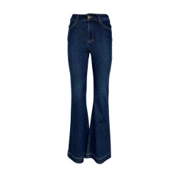 SHAFT high waisted woman jeans with flared denim zip LOLA HR MADE IN ITALY