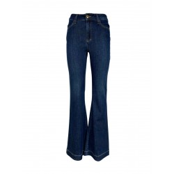 SHAFT jeans donna vita alta con zip denim a zampa LOLA HR MADE IN ITALY