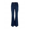SHAFT high waisted woman jeans with flared denim zip LOLA HR MADE IN ITALY