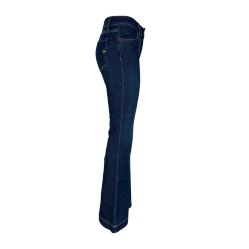 SHAFT jeans donna vita alta con zip denim a zampa LOLA HR MADE IN ITALY