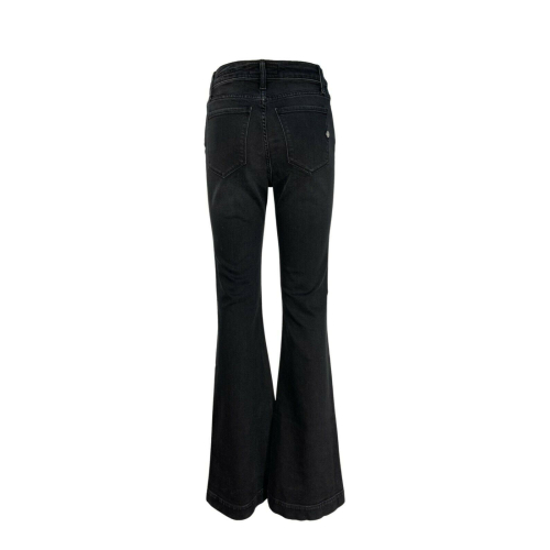 SHAFT high waisted jeans woman with zip black flared denim art LOLA HR MADE IN ITALY