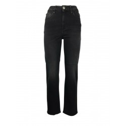SHAFT jeans woman high waist with zip black denim art REGULAR MADE IN ITALY