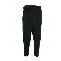 SOHO-T woman trousers heavy brushed black washed fleece art INAGI 21WJ150 100% cotton MADE IN ITALY