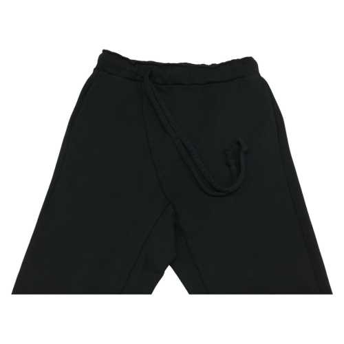 SOHO-T pantalone donna felpa garzata pesante nero lavato art INAGI 21WJ150 100% cotone MADE IN ITALY