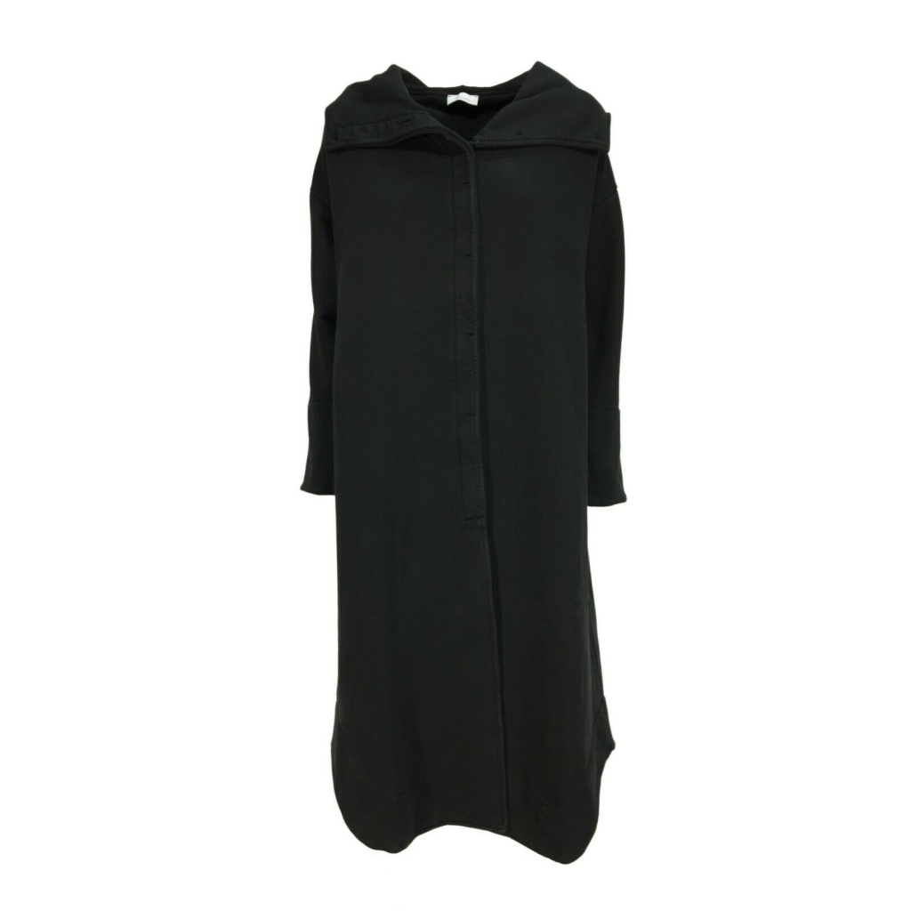 SOHO-T cappotto felpa garzata pesante nero lavato art CORINNE 21WJ150 100% cotone MADE IN ITALY