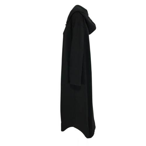 SOHO-T cappotto felpa garzata pesante nero lavato art CORINNE 21WJ150 100% cotone MADE IN ITALY