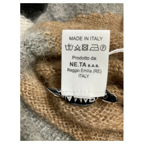GAIA MARTINO maxi maglia donna mohair nero/cammello/bluette/fuxia art GM35 MADE IN ITALY