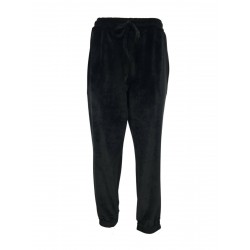 SOHO-T black chenille woman trousers art RAY 21WCN100 80% cotton 20% polyester MADE IN ITALY