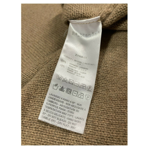 RE_BRANDED maglia donna collo alto slim art Z1WA11 85% cashmere riciclato MADE IN ITALY