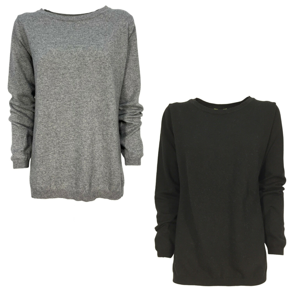 RE_BRANDED woman sweater with wide round neck art Z1WA22 50% recycled cashmere 50% polyamide MADE IN ITALY