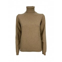 RE_BRANDED camel slim woman sweater Z1WA03 85% recycled cashmere 15% other fibers MADE IN ITALY