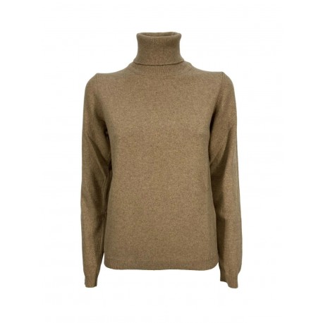 RE_BRANDED camel slim woman sweater Z1WA03 85% recycled cashmere 15% other fibers MADE IN ITALY
