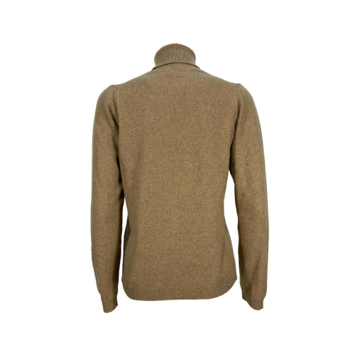 RE_BRANDED maglia donna slim cammello Z1WA03 85% cashmere riciclato 15% altre fibre MADE IN ITALY