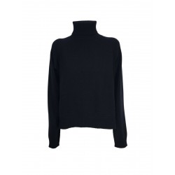 RE_BRANDED blue asymmetrical woman sweater Z1C21 50% recycled cashmere 50% polyamide MADE IN ITALY