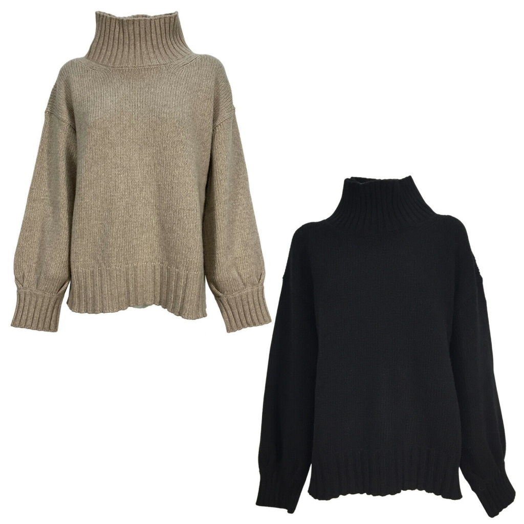 RE_BRANDED women's heavy half-neck sweater Z1WC22 85% recycled cashmere 15% other fibers MADE IN ITALY