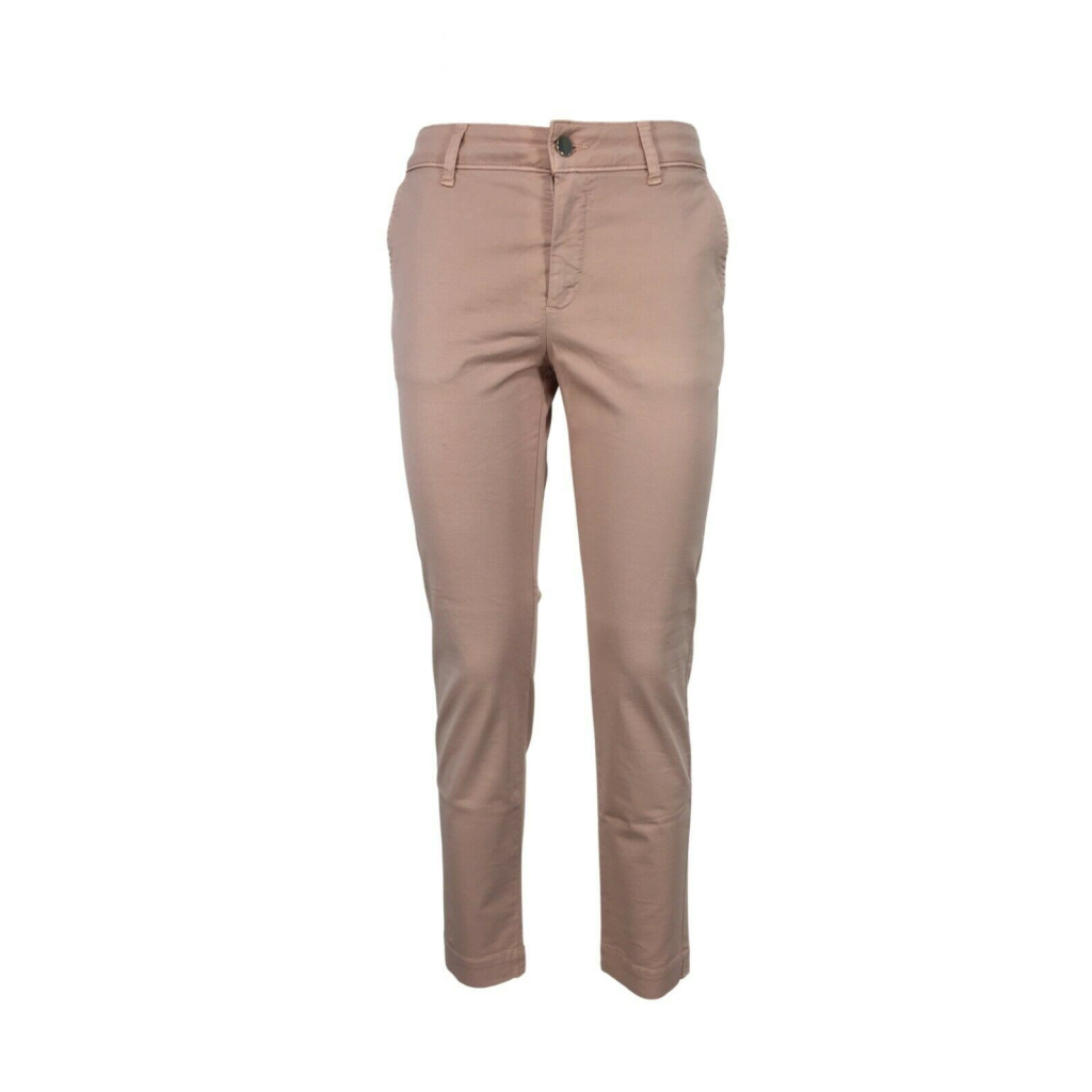 LA FEE MARABOUTEE women's pink ankle trousers art FA-PA-MIA MADE IN ITALY