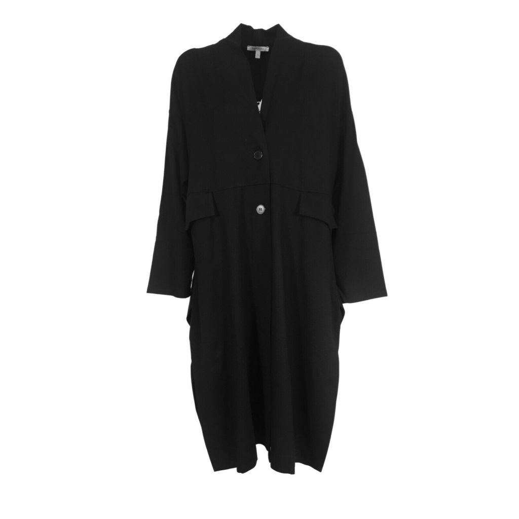 HUMILITY 1949 maxi cardigan woman black milan point art HB-VE-MARIBEL MADE IN ITALY HUMILITY 1949 maxi cardigan woman black milan point art HB-VE-MARIBEL MADE IN ITALY