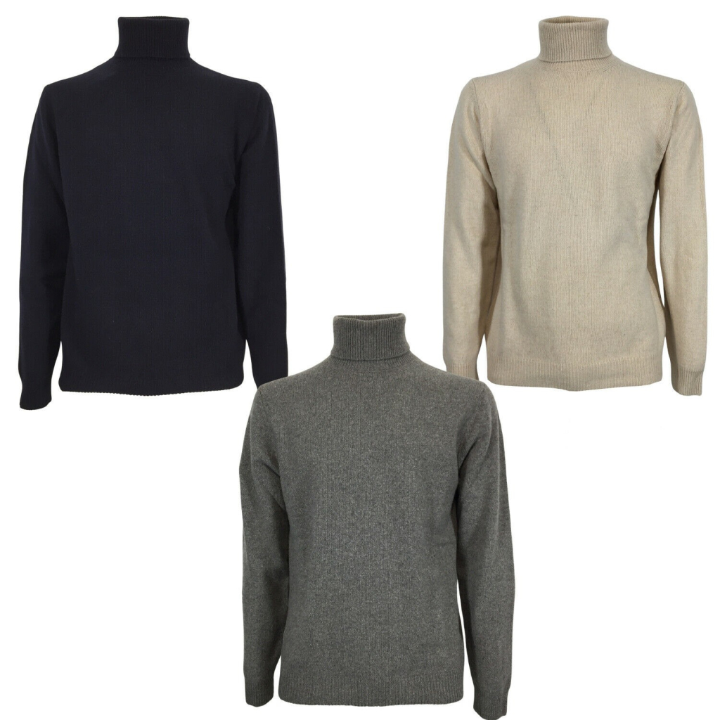 RE_BRANDED maglia collo alto uomo U1WA12 85% cashmere riciclato 15% altre fibre MADE IN ITALY