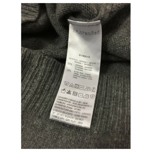 RE_BRANDED men's turtleneck sweater U1WA12 85% recycled cashmere 15% other fibers MADE IN ITALY