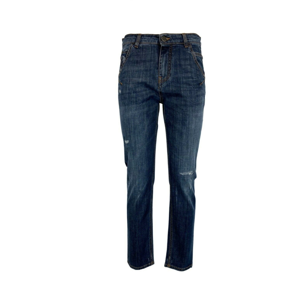 REIGN jeans donna vita alta zip con rotture 29013173 SCARLETT ATLANTA 98% cotone 2% elastan MADE IN ITALY