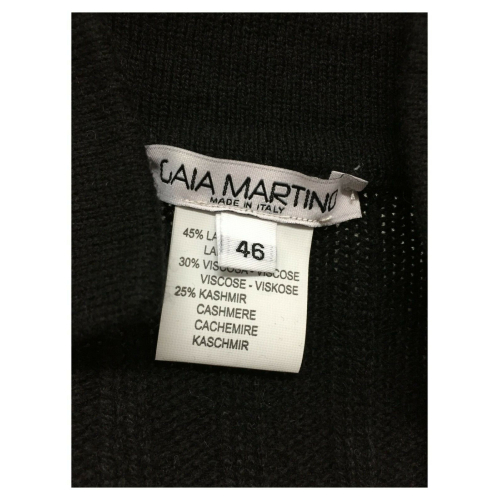 GAIA MARTINO maxi black woman sweater art GM26 45% wool 30% viscose 25% cashmere MADE IN ITALY