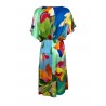 SEMICOUTURE dropped sleeve dress multicolor patterned round neck art Y2ST31 AMEDEE MADE IN ITALY