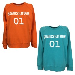 SEMICOUTURE woman sweatshirt with crewneck breaks art Y2SP05 100% cotton