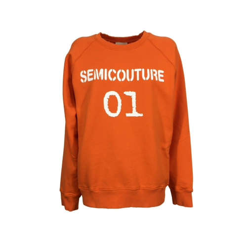 SEMICOUTURE woman sweatshirt with crewneck breaks art Y2SP05 100% cotton