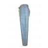 SEMICOUTURE woman trousers with light blue squares pattern art Y2SF05 100% cotton MADE IN INDIA