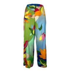 SEMICOUTURE pantalone donna cropped multicolor art Y2ST34 NYMPHE MADE IN ITALY