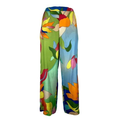 SEMICOUTURE pantalone donna cropped multicolor art Y2ST34 NYMPHE MADE IN ITALY