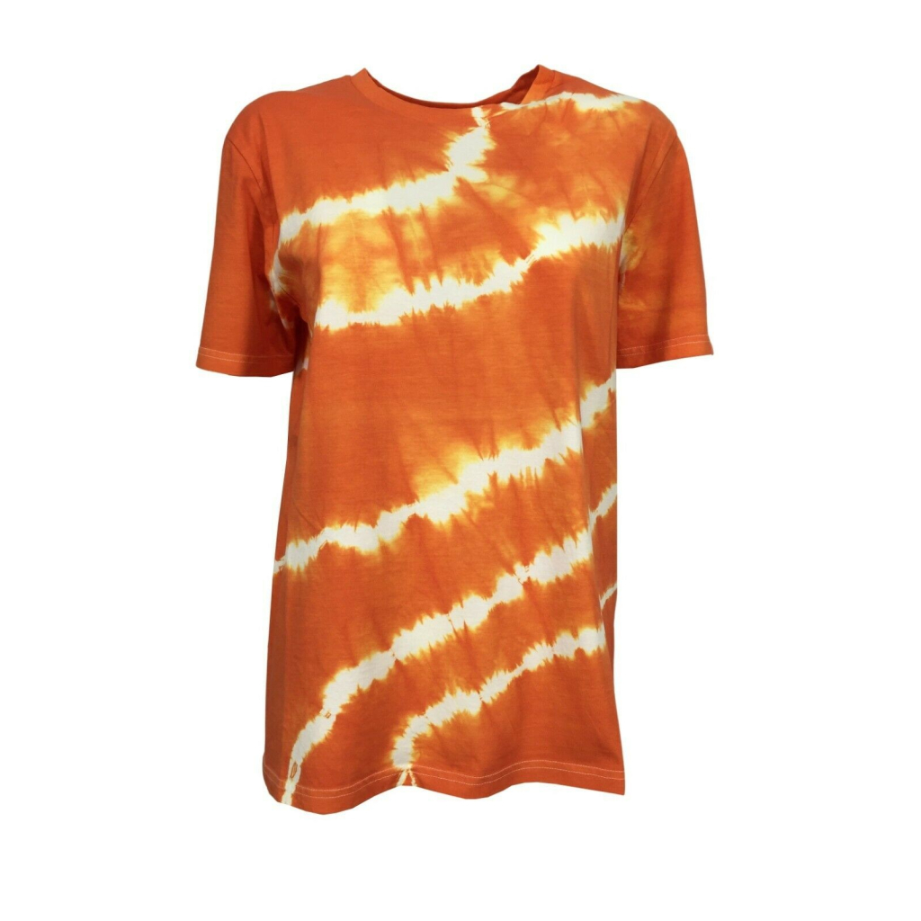 SEMICOUTURE orange tye-dye woman t-shirt art Y2SJ05 LOLITA 100% cotton MADE IN ITALY