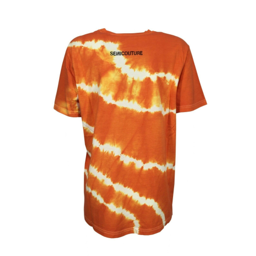 SEMICOUTURE orange tye-dye woman t-shirt art Y2SJ05 LOLITA 100% cotton MADE IN ITALY