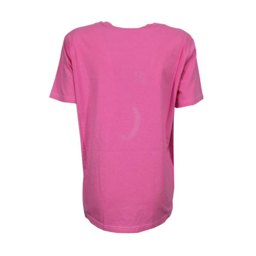 SEMICOUTURE T-shirt donna rosa stampa logo bianco Y2SJ06 ANDREANNE 100% cotone MADE IN ITALY