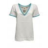 SEMICOUTURE t-shirt donna bianca scollo v profondo art Y2SJ11 CELESTINE 100% cotone