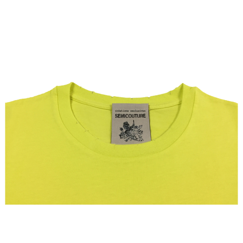 SEMICOUTURE t-shirt donna lime con stampa nera art Y2SJ14 CELESTINE 100% cotone