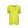 SEMICOUTURE lime woman t-shirt with black print art Y2SJ14 CELESTINE 100% cotton