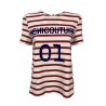 SEMICOUTURE woman striped t-shirt art S2SJ22 BRITTANI 100% cotton MADE IN ITALY