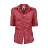 SEMICOUTURE woman vichy shirt white / red embossed art S2SO 02 CATHLEEN MADE IN ITALY