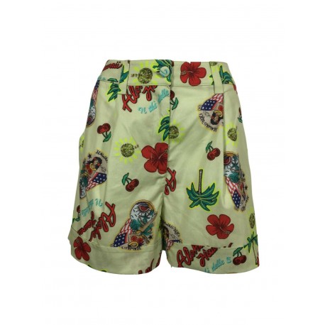 IL THE DELLE 5 short donna fantasia tropical art HERM 12ST 100% cotone MADE IN ITALY