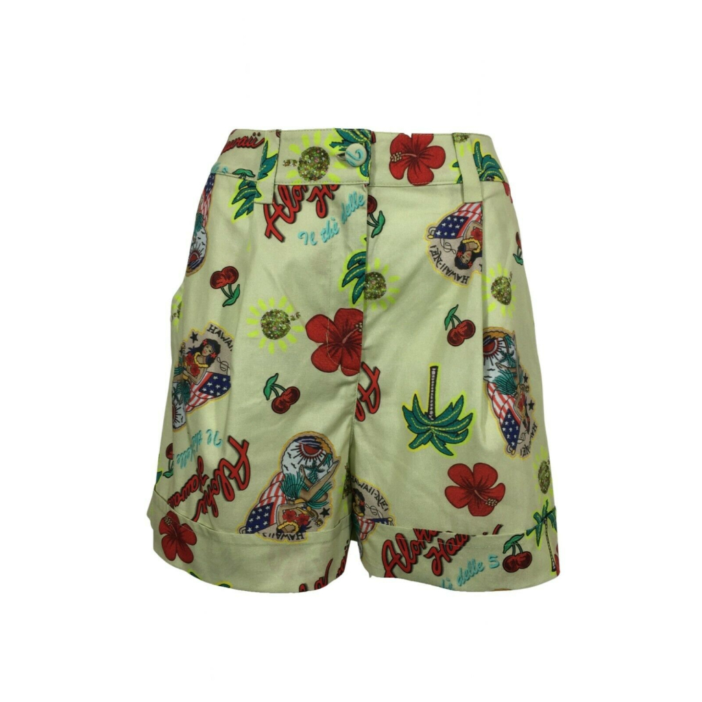 IL THE DELLE 5 short donna fantasia tropical art HERM 12ST 100% cotone MADE IN ITALY IL THE DELLE 5 short donna fantasia tropical art HERM 12ST 100% cotone MADE IN ITALY